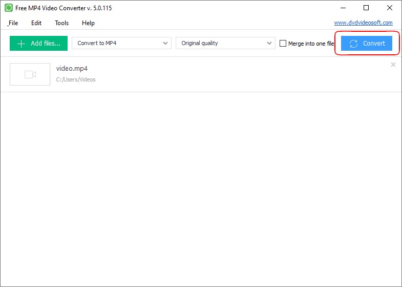 Using Free MP4 Video Converter step 4 | convert video to mp4