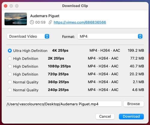 mit 4K Video Downloader Schritt 3 | vimeo zu mp4