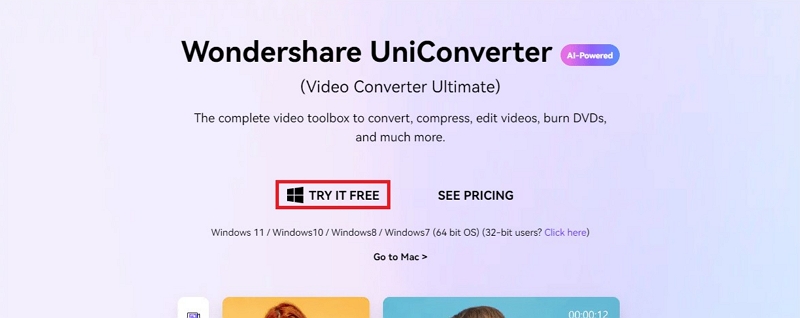 Wondershare UniConverter step 1 | vimeo to mp4