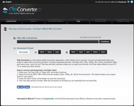 Using ClipConverter | convert youtube video to mp4 on pc