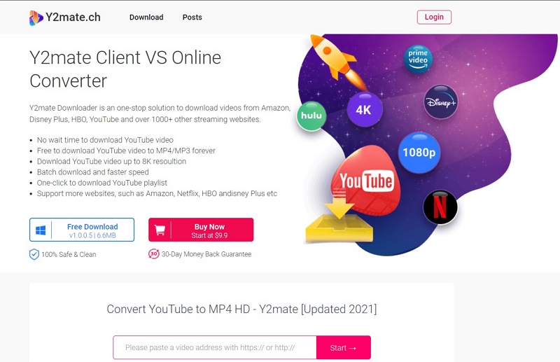 with Y2Mate step 1 | convert youtube video to mp4 on pc