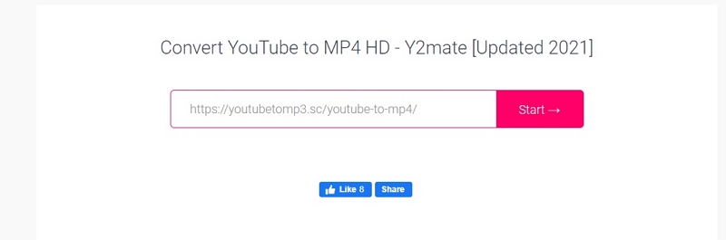 with Y2Mate step 2 | convert youtube video to mp4 on pc