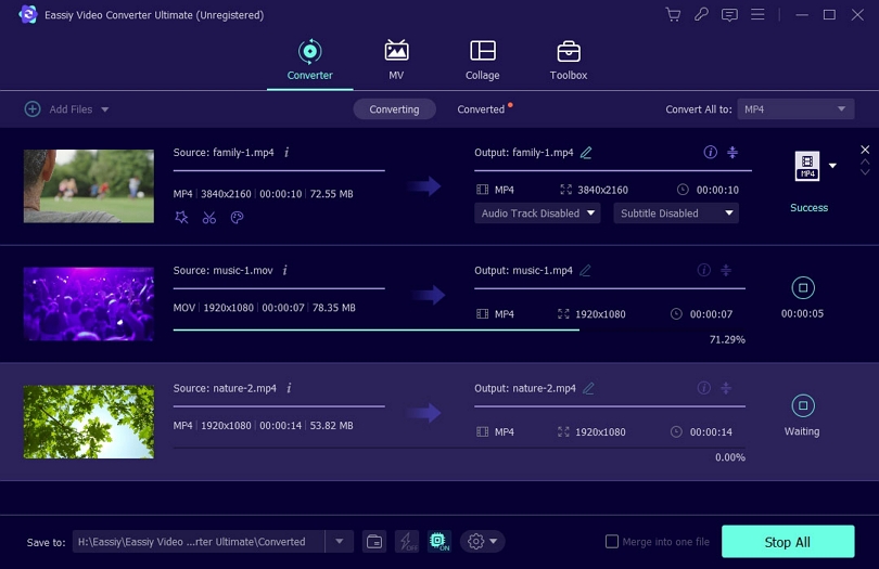 start video batch conversion