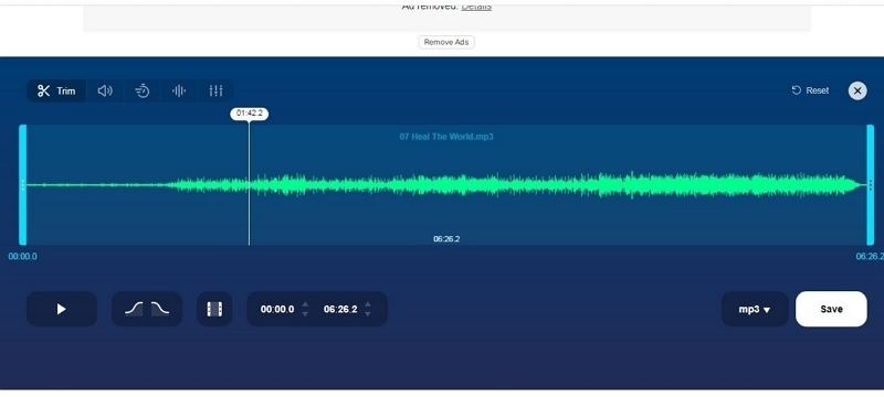 MP3Cut step 2 | Crop Audio Windows 10