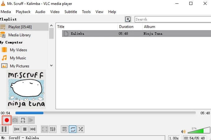 cut audio with VLC step 2