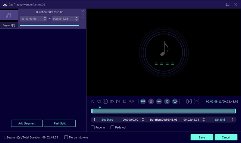 Eassiy Audio Editor step 3 | Cut WAV File