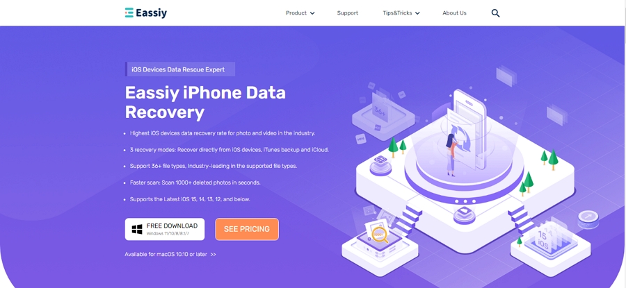 簡単な iPhone データ復旧ステップ 1 | ibeesoft iphone データ復旧の代替