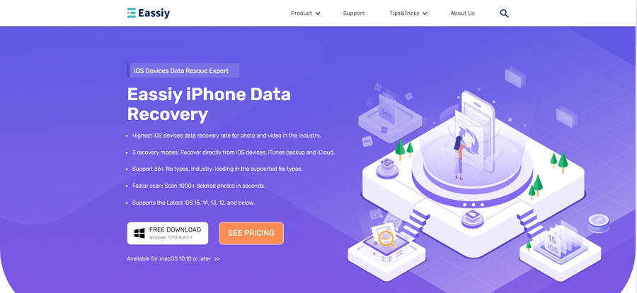 Eassiy iPhone Data Reovery step 1 | fucosoft iphone data recovery alternative