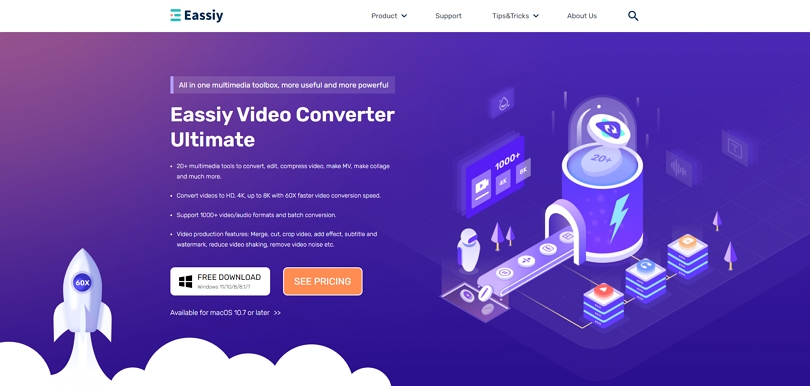 Eassiy screen recorder ultimate | compress video for website background