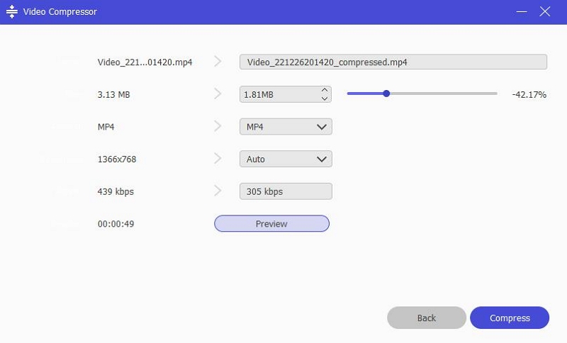 Eassiy video compressor step 3 | configure macos screen recording bitrate