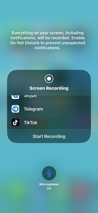 iphone screen record no sound