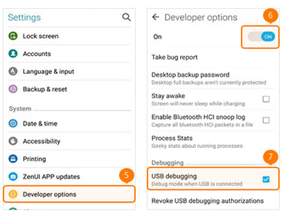 ASUS-Telefon Schritt 2 | Aktivieren Sie den USB-Debug-Modus