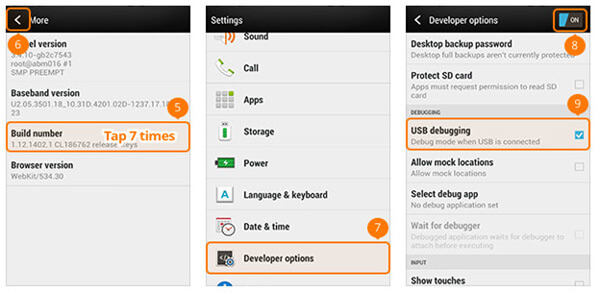 HTC Phone step 2 | Enable USB Debug Mode