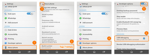 SONY Phone | Enable USB Debug Mode