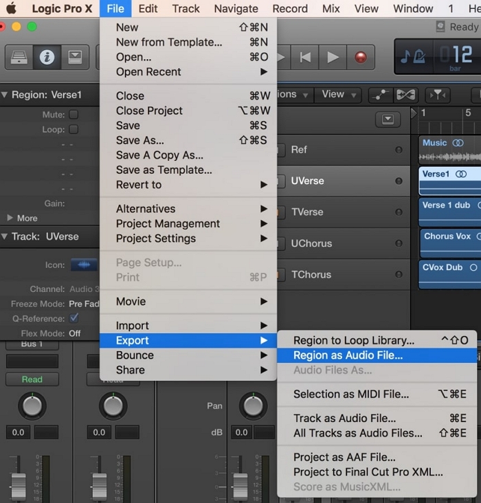 Logic Pro のステップ 3 でヒスノイズを除去する