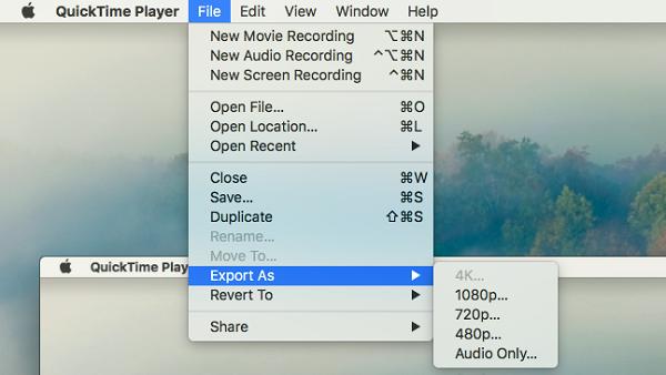 QuickTime ビデオのエクスポート | Macos 画面記録ビットレートを構成する