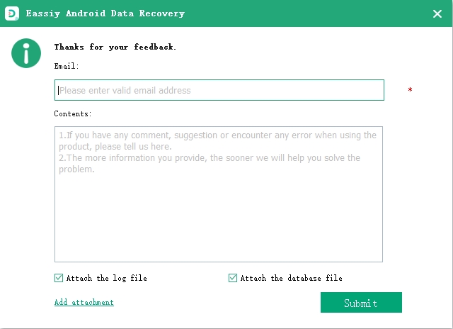 Feedback Eassiy Android Data Reovery