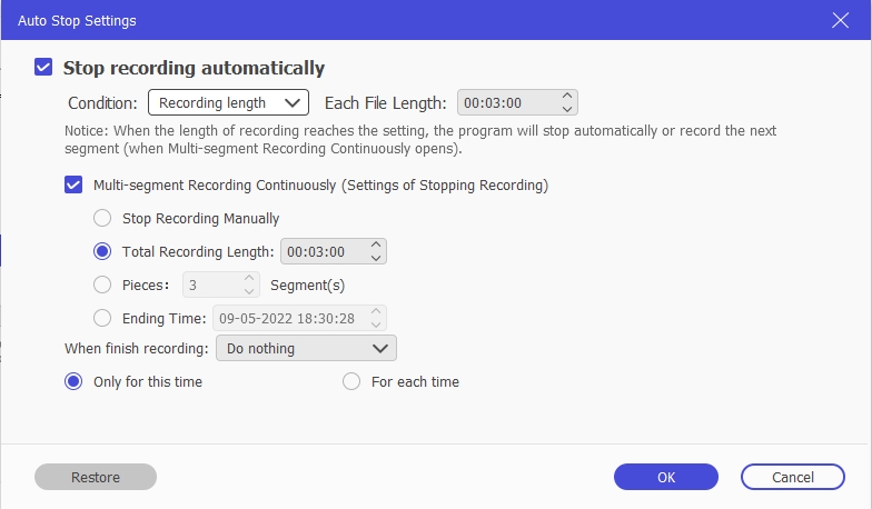 file length multi segments