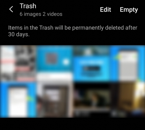 Find Deleted Photos from Trash step 3 | recover deleted photos Android