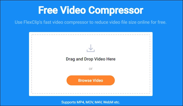 FlexClip step 1 | compress video for whatsapp