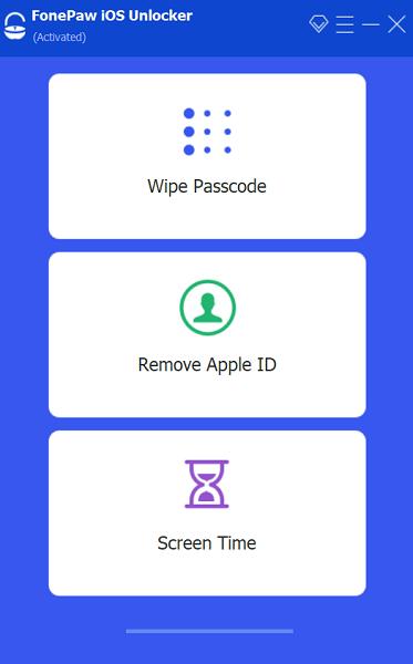 FonePaw iOS unlocker step 1 | iphone password recovery