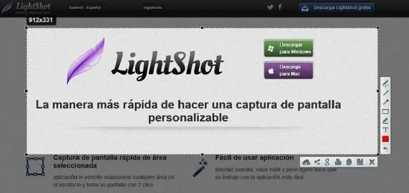 Lichtschuss | Bildschirmausschnitt mac