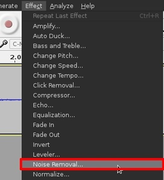 Remove White Noise From Audio Using Audacity step 4