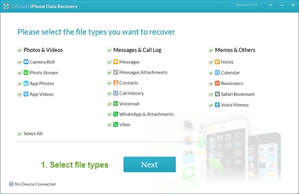 supported file types | gihosoft iphone data recovery