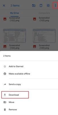 von Google Drive Schritt 2 | Gelöschten Kontakt Android wiederherstellen