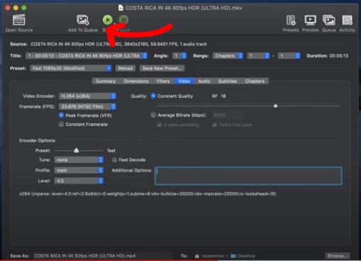 With HandBrake step 9 | Convert MKV to MP4 on Mac