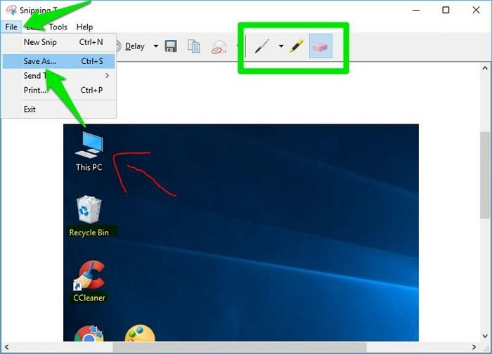 with Snipping tool step 4 | how to partially screenshot on windows