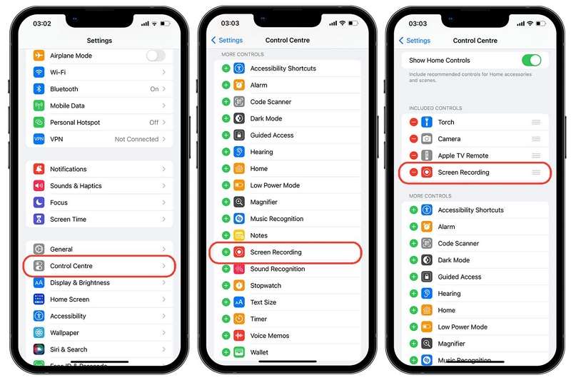 Apples offizielle Methode Schritt 1 | So richten Sie eine Bildschirmaufzeichnung auf dem iPhone ein
