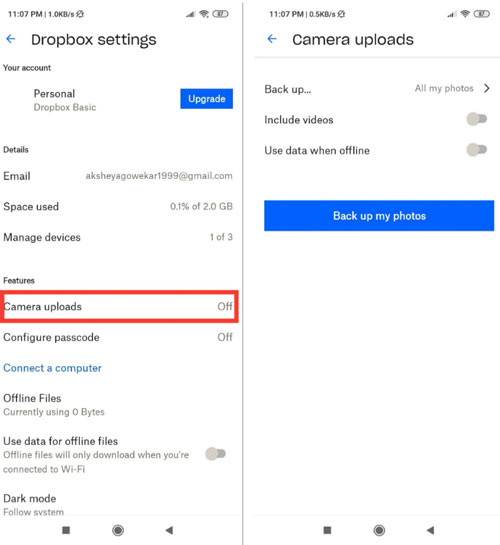 Using Dropbox step 2 | transfer data from android to iphone