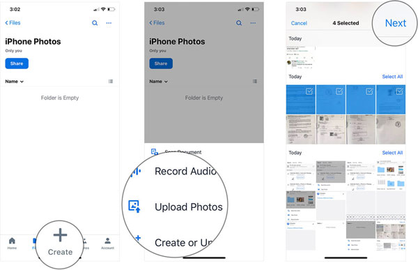 Using Dropbox step 3 | transfer data from android to iphone