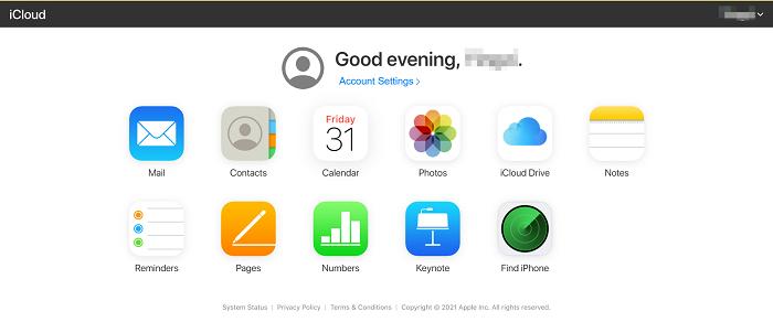 iCloud Online-Startseite | iphone backup von icloud wiederherstellen