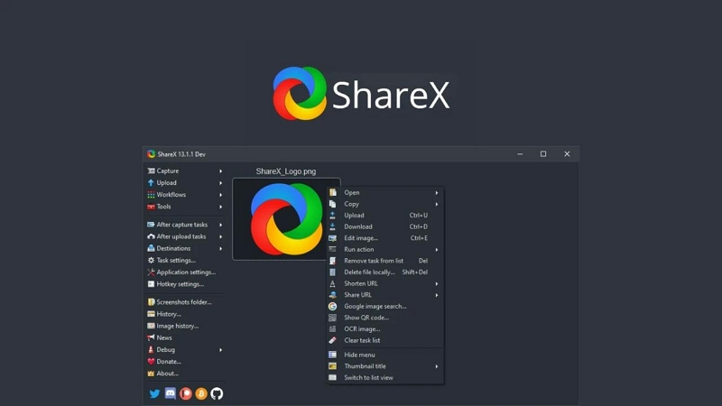 ShareX | Bildschirmrekorder für pc für youtube