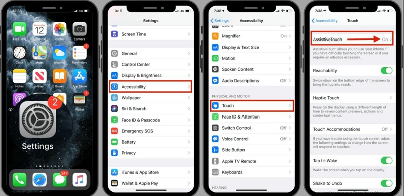Using Assistive Touch step 1 | how to take a long screenshot on iphone