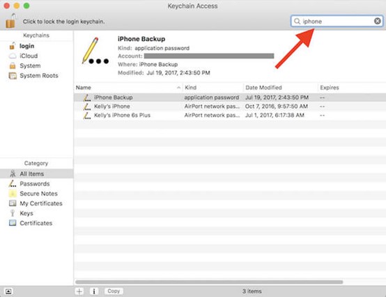 use the Keychain Access application mac step 3