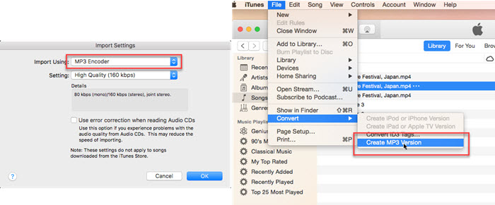 with iTunes | convert mp4 to mp3 mac
