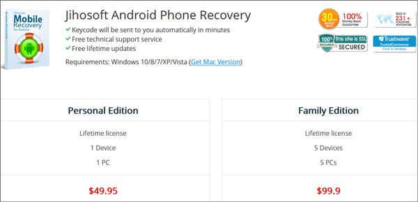 interface | jihosoft android phone recovery