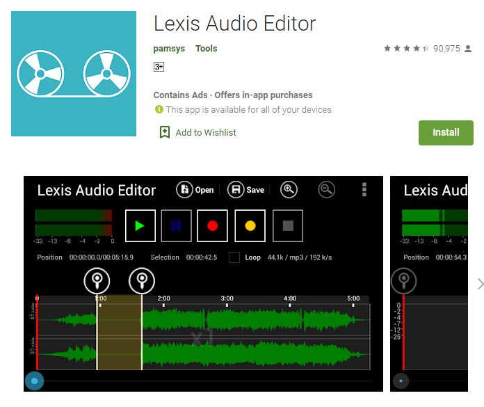 Lexis オーディオ コンバーター | Android 用のシンプルなオーディオ エディター