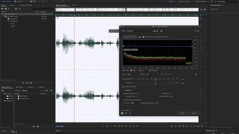 Remove Hiss with Adobe Audition step 3
