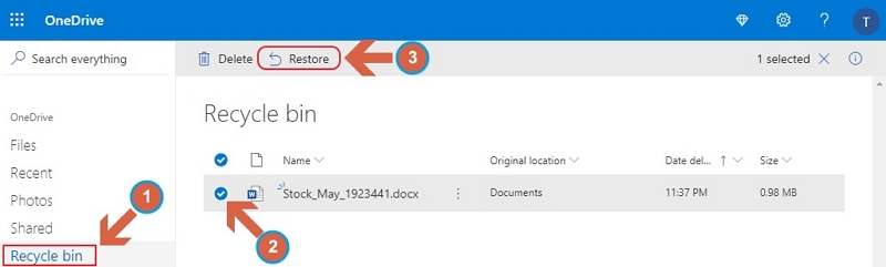 via OneDrive step 3 | recover unsaved word document mac