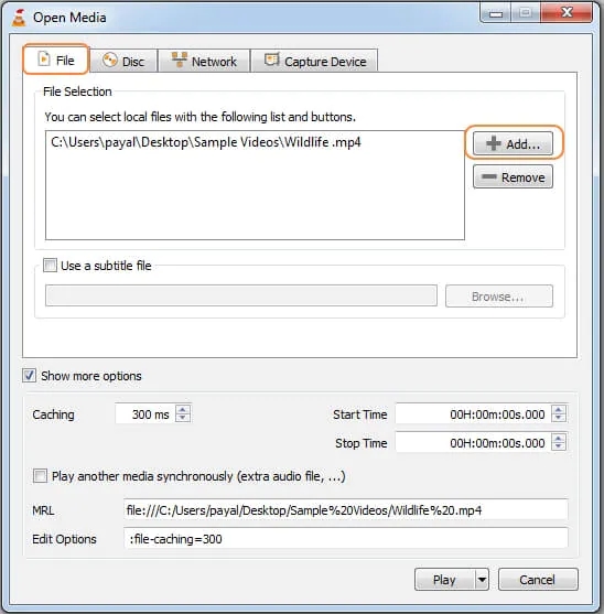 Using VLC step 2 | Merge MP3 Files