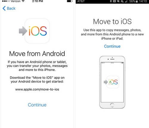 Move to iOS app step 2 | transfer messages from android to iphone