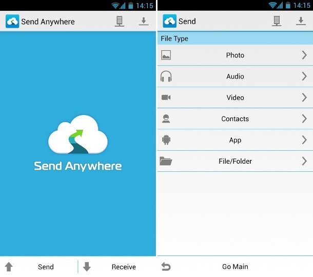 with Send Anywhere step 2 | transfer messages from android to iphone