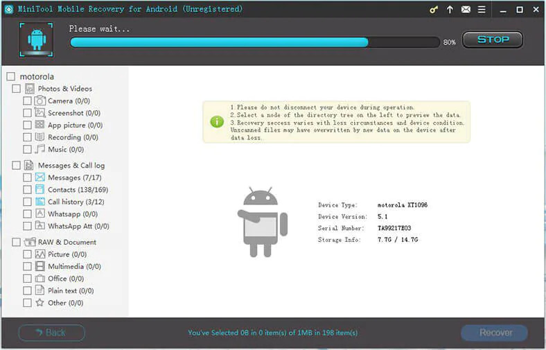 Schnittstelle | minitool mobile wiederherstellung für android