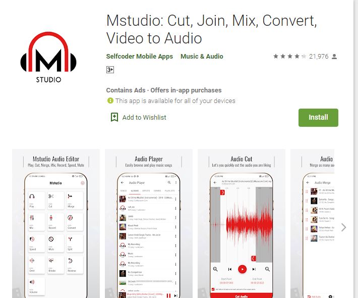 Mstudio | Simple Audio Editor for Android