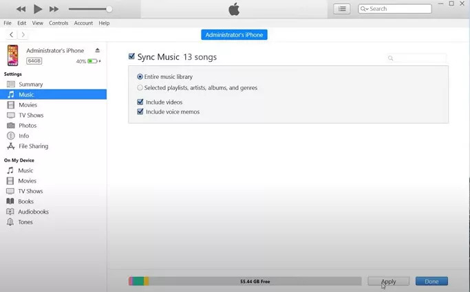 with iTunes step 5 | transfer music from android to iphone