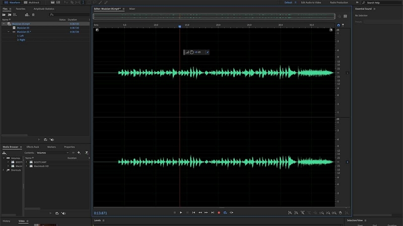 Entfernen Sie Hiss mit Adobe Audition Schritt 1